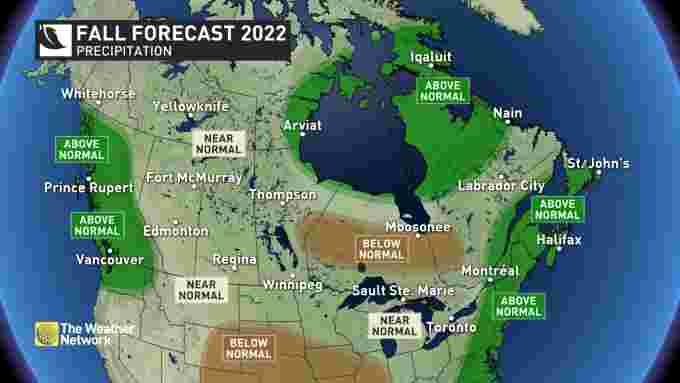 Canada 2022 Fall Forecast - Precipitation, rain, snow forecast