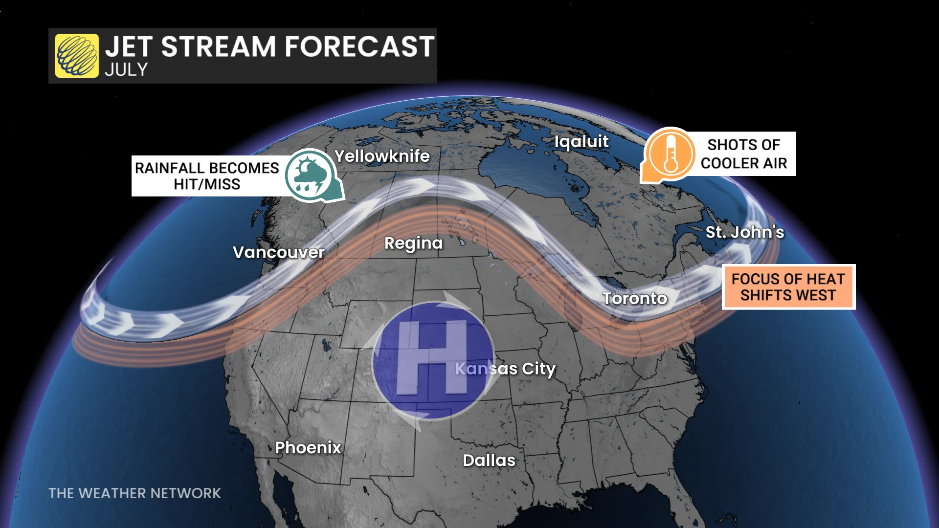Jet stream forecast Canada July 2026