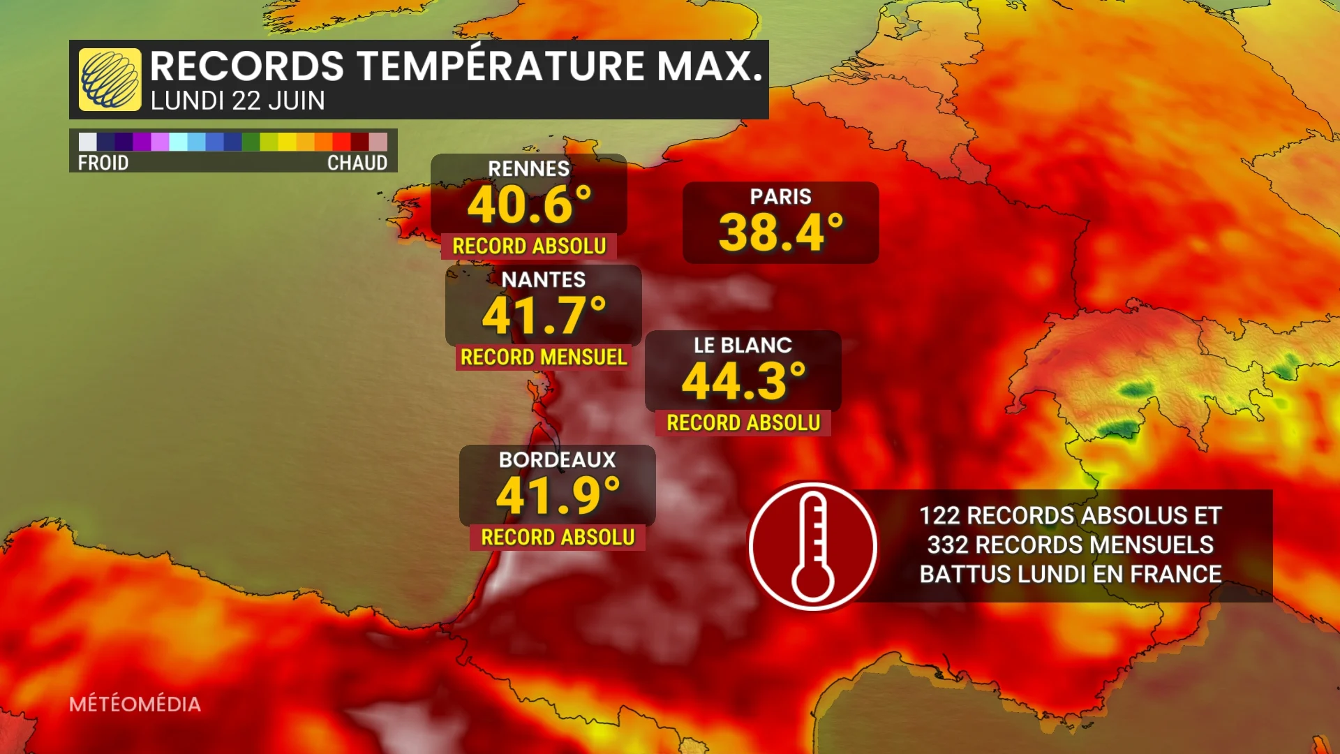 Chaleur suffocante : 122 records absolus en France