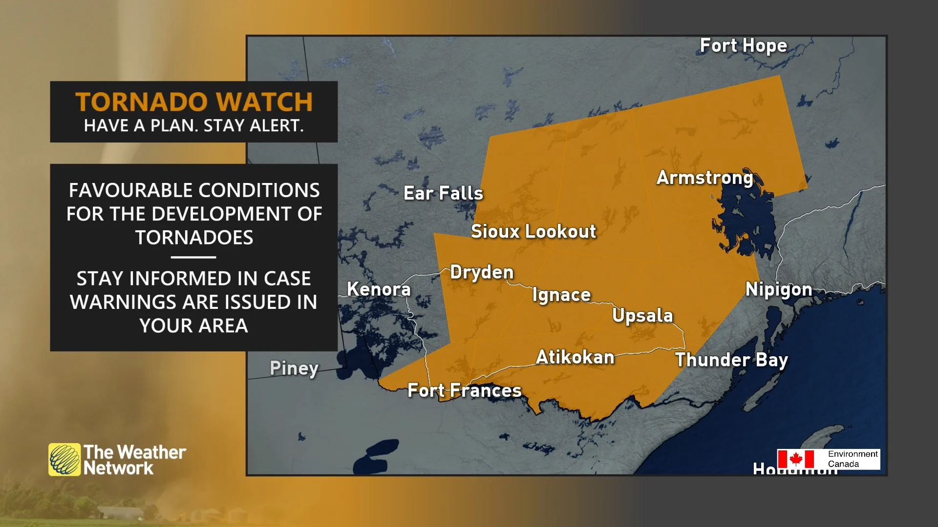 Northwestern Ontario Tornado Watch July 27