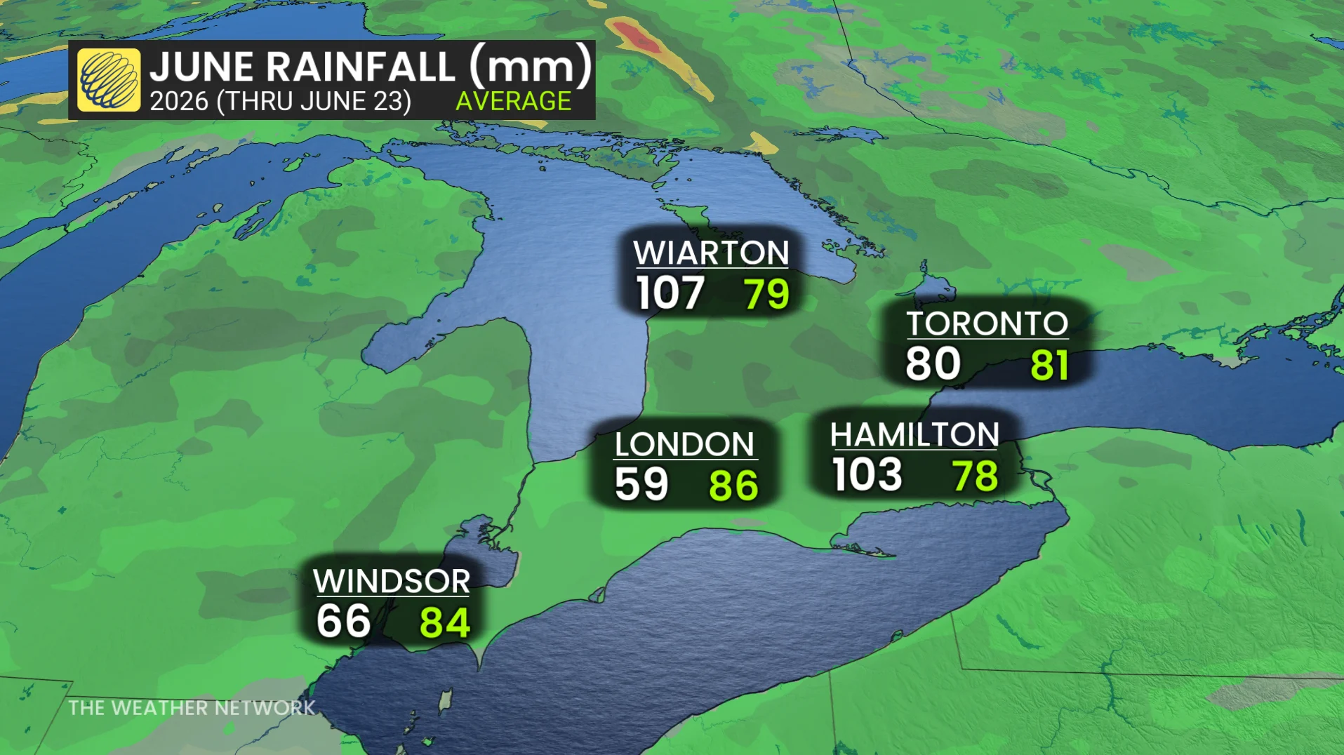 Baron - Ontario rainfall June 2026