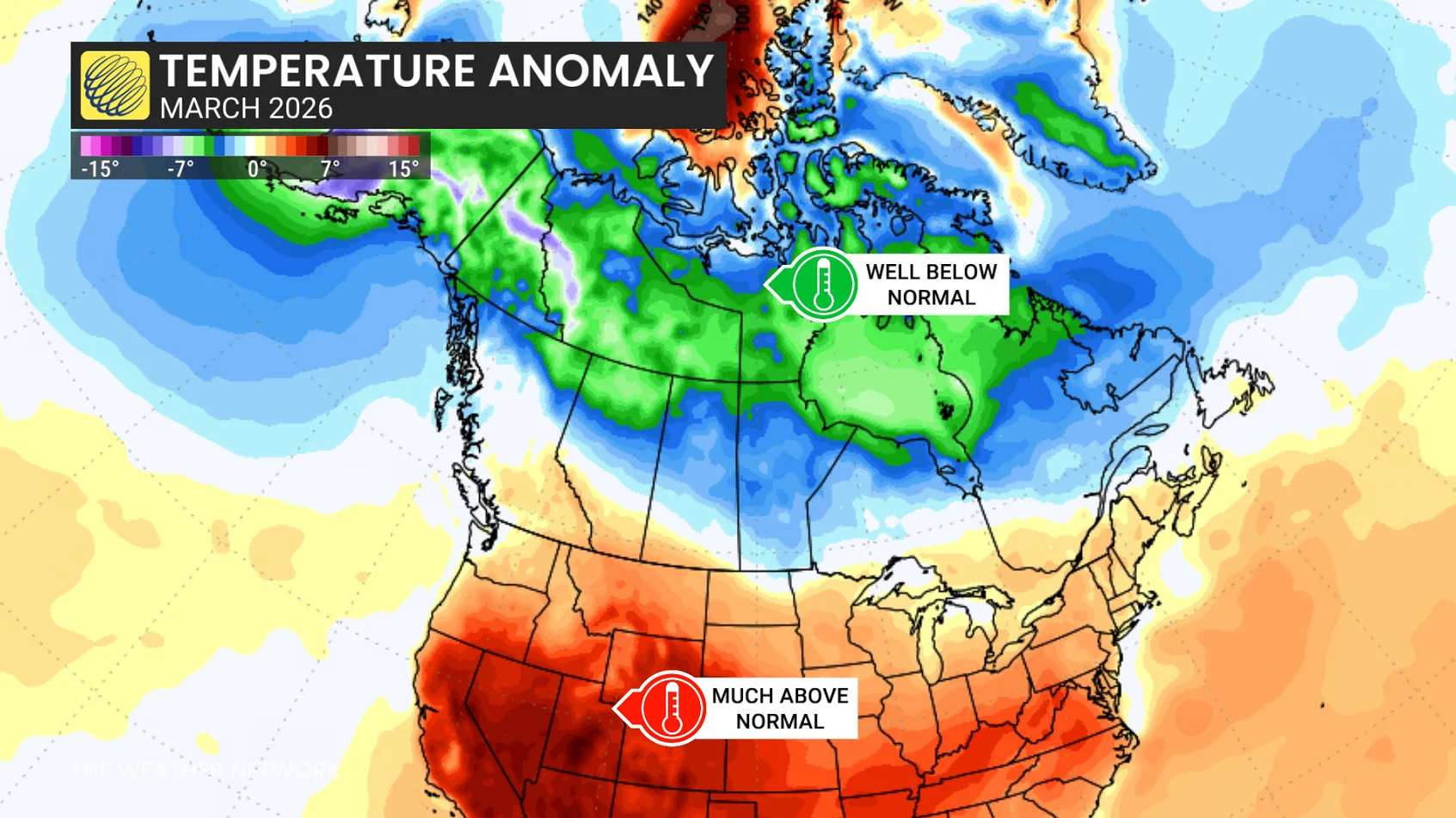 March 2026 temperature anomaly