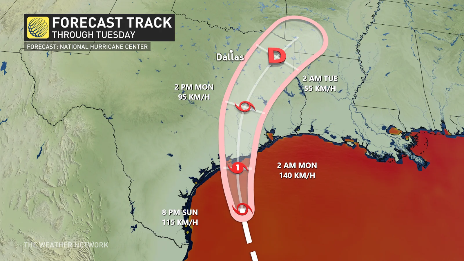 Beryl Texas landfall forecast track July 7 2024