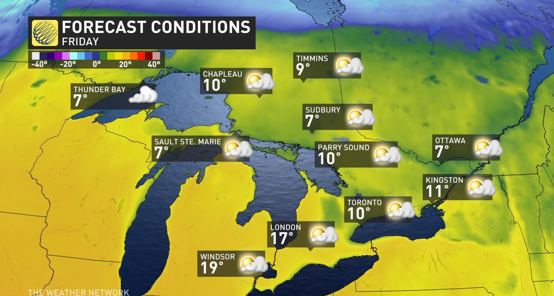 Baron - Ontario temperatures Friday - Mar10
