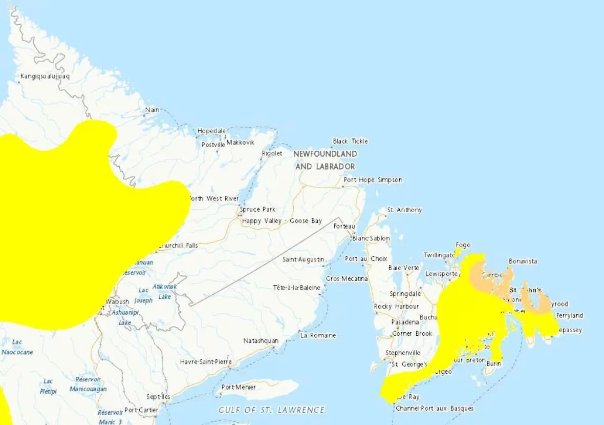 drought-map-nl/Agriculture and Agri-Food Canada via CBC