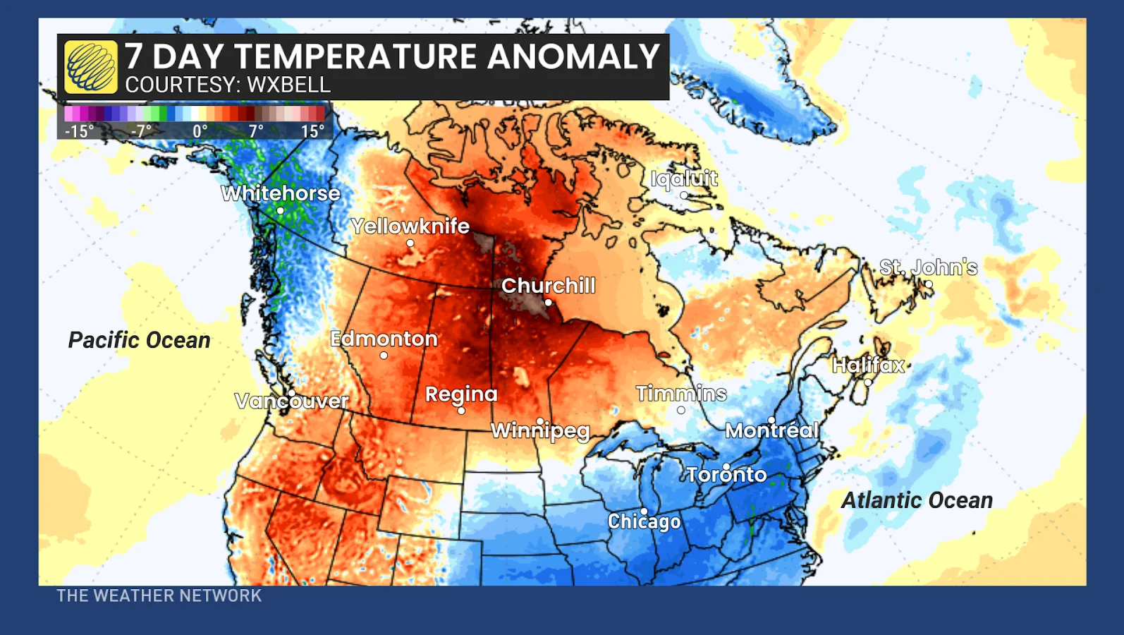 Whitehorse, Yukon, Canada, Heat, Cold, Anomaly, Spring, May 24, 2025. (The Weather Network)