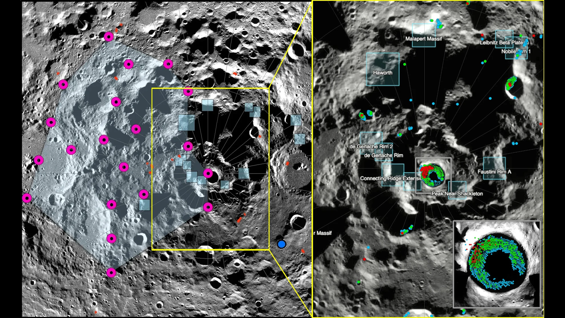 Moon south pole moonquake slope instability - NASA LRO Watters et al 2024