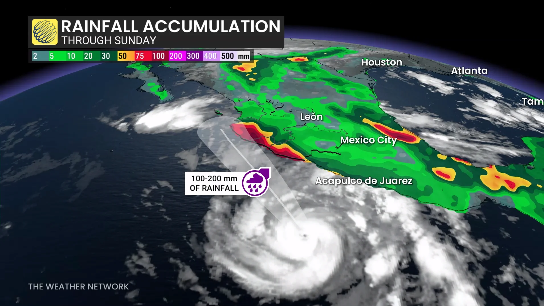 Mexico, Hurricane, Storm, Flood, Rain, Mudslide, Trudy, October 16, 2026. (The Weather Network)
