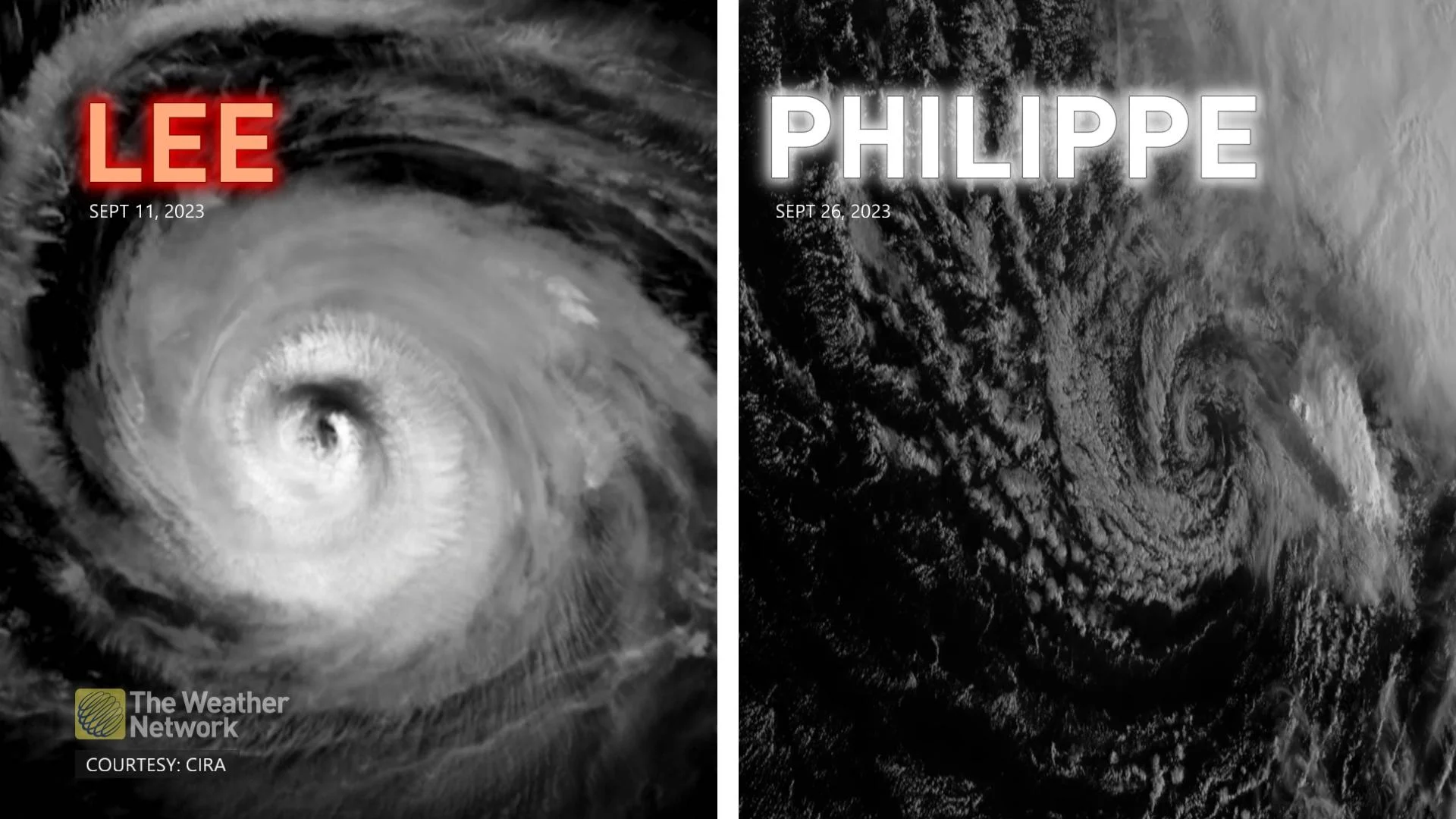 Hurricane Lee Tropical Storm Philippe Satellite Images