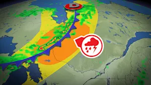 Risque d'orages violents : rafales, pluie torrentielle et gros grêlons. Détails ici.