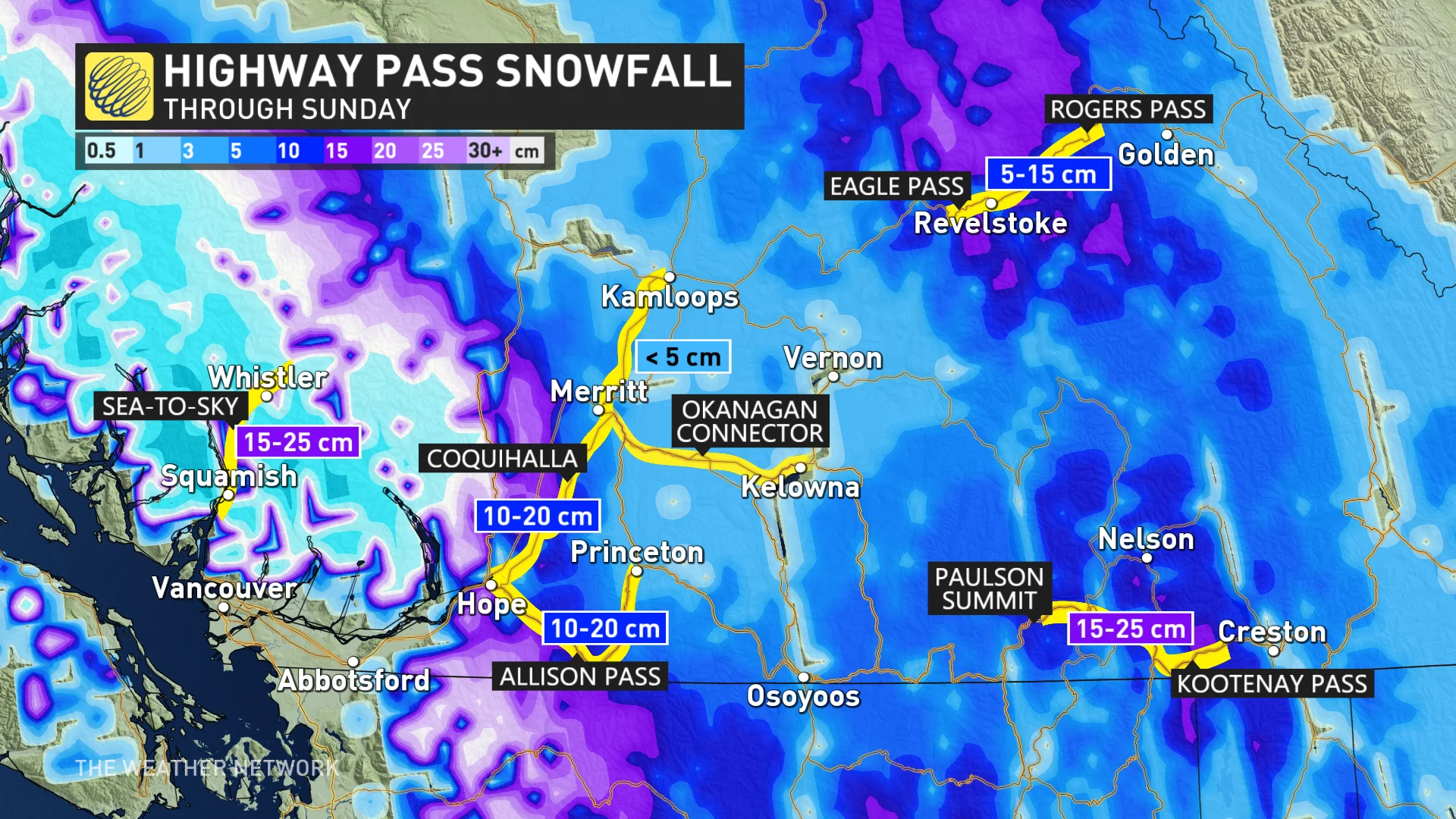 BC Highway Pass Snowfall