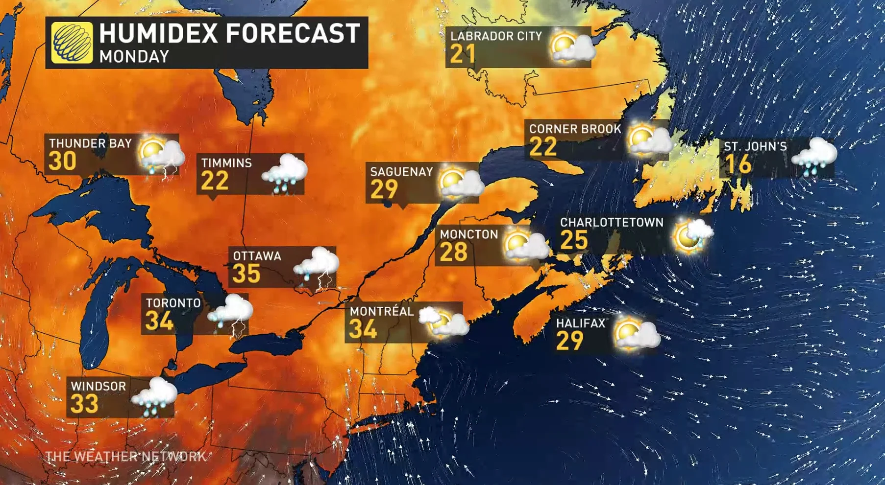 East Humidex Monday