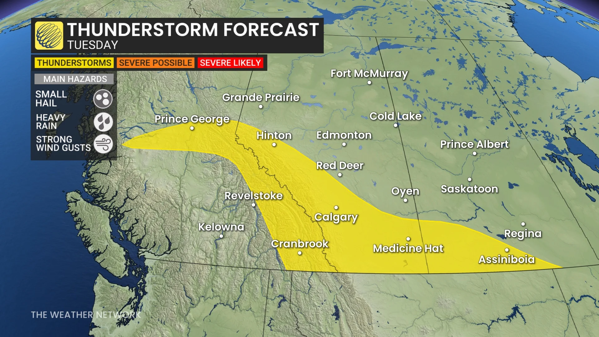 Alberta storm risk Tuesday