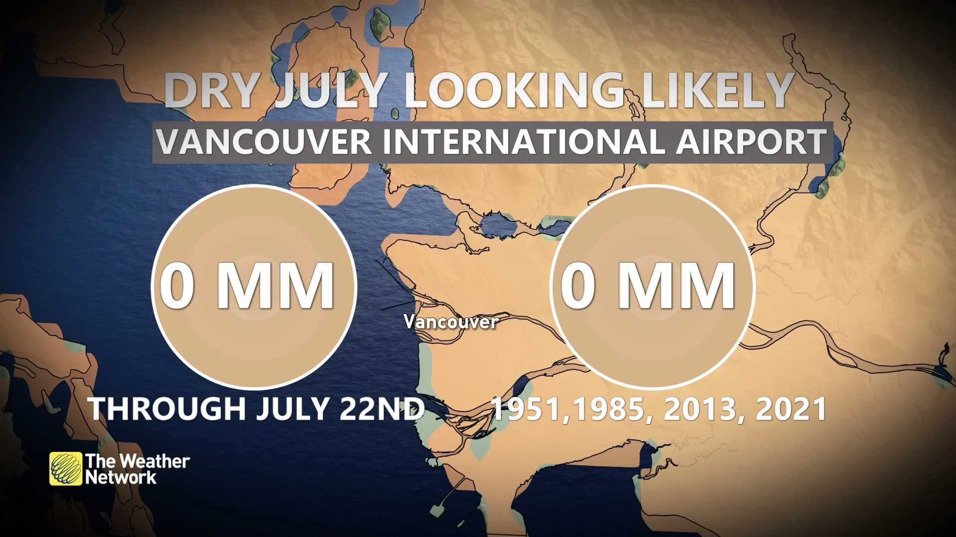 Vancouver July rainfall totals