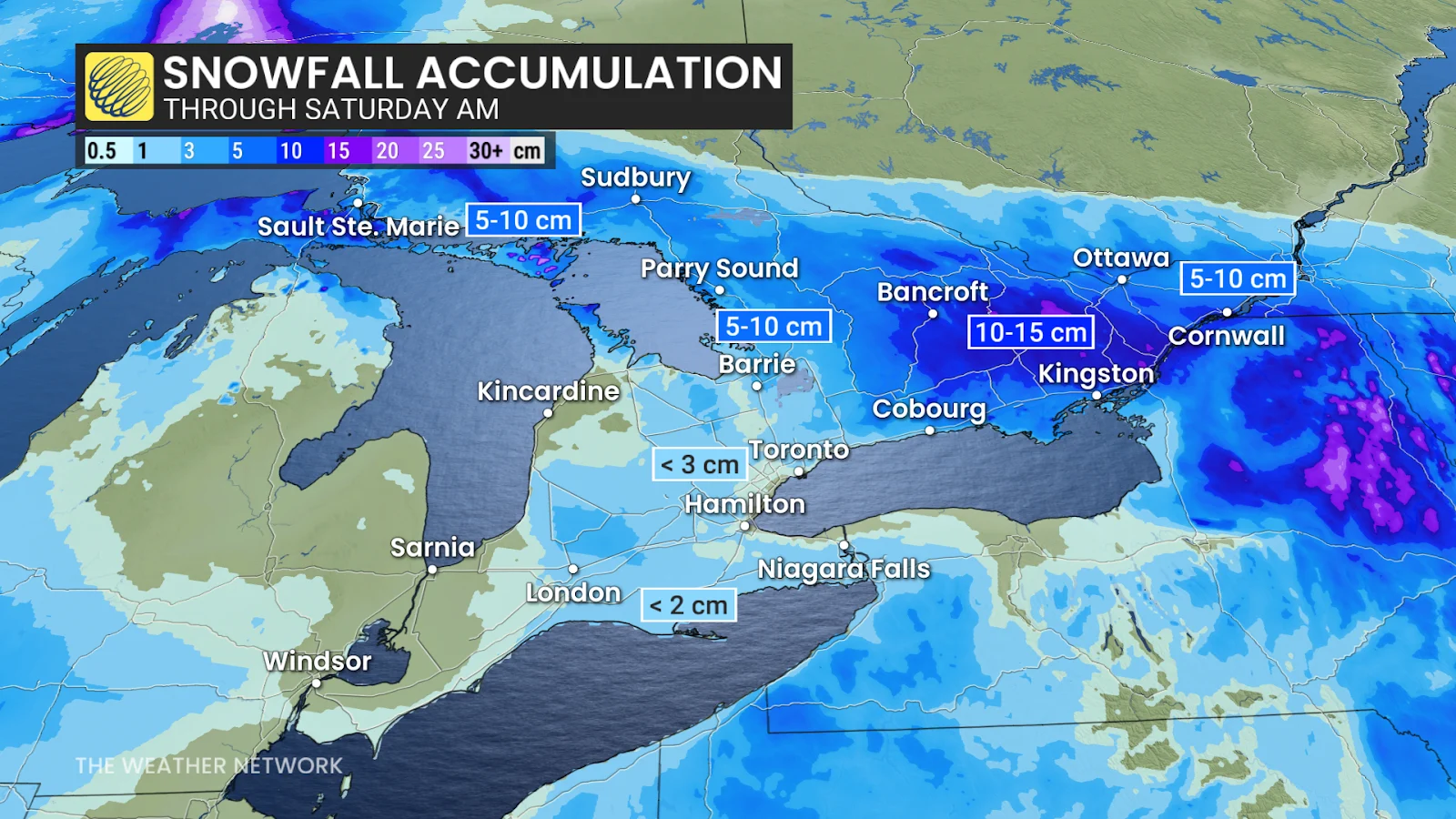 Weekend, Ontario, Cold, Storm, Rain, Ice, Feb. 19, 2026. (The Weather Network)
