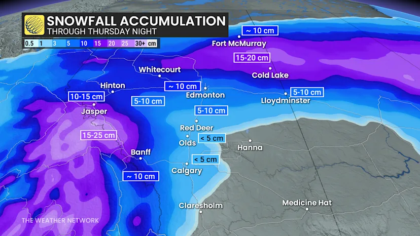 Warnings issued for 10-20 cm of snow over central Alberta, Edmonton ...
