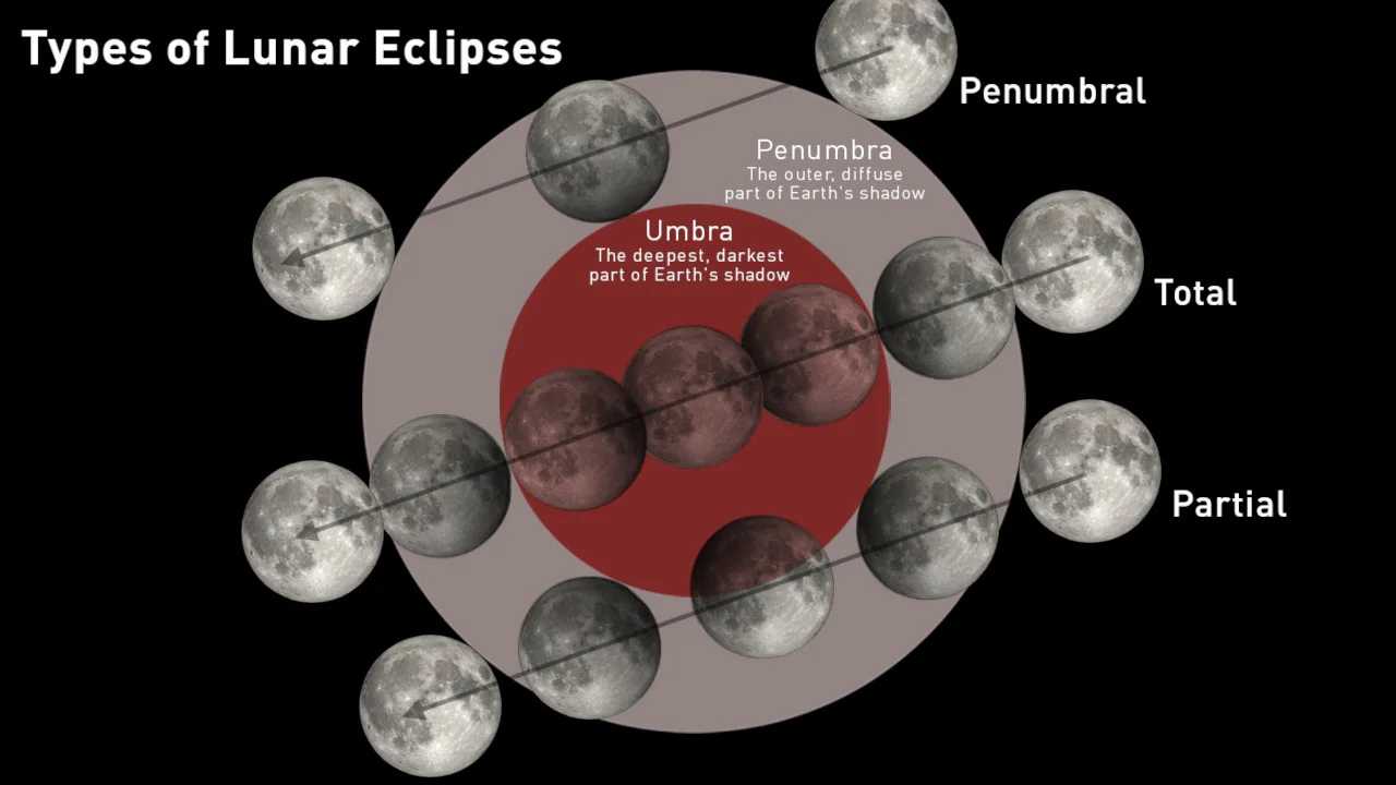 Lunar Eclipses - 3 types infographic