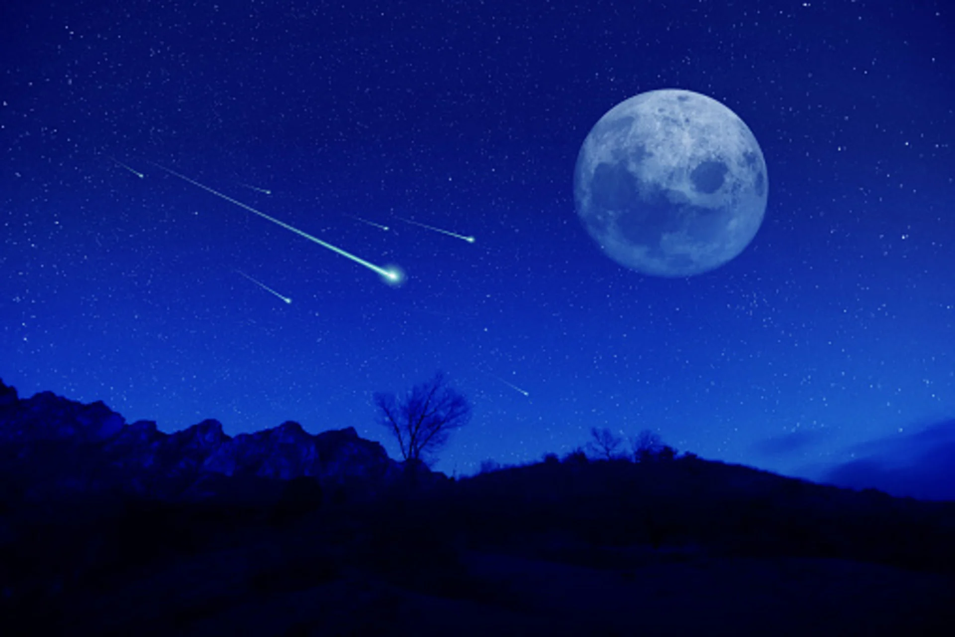 Getty Images | Credit: Credit: cjwhitewine. Moon, supermoon, fireballs, meteor shower. Link: https://www.gettyimages.ca/detail/photo/meteor-shower-royalty-free-image/525789257?phrase=moon%20meteor%20shower&searchscope=image%2Cfilm&adppopup=true