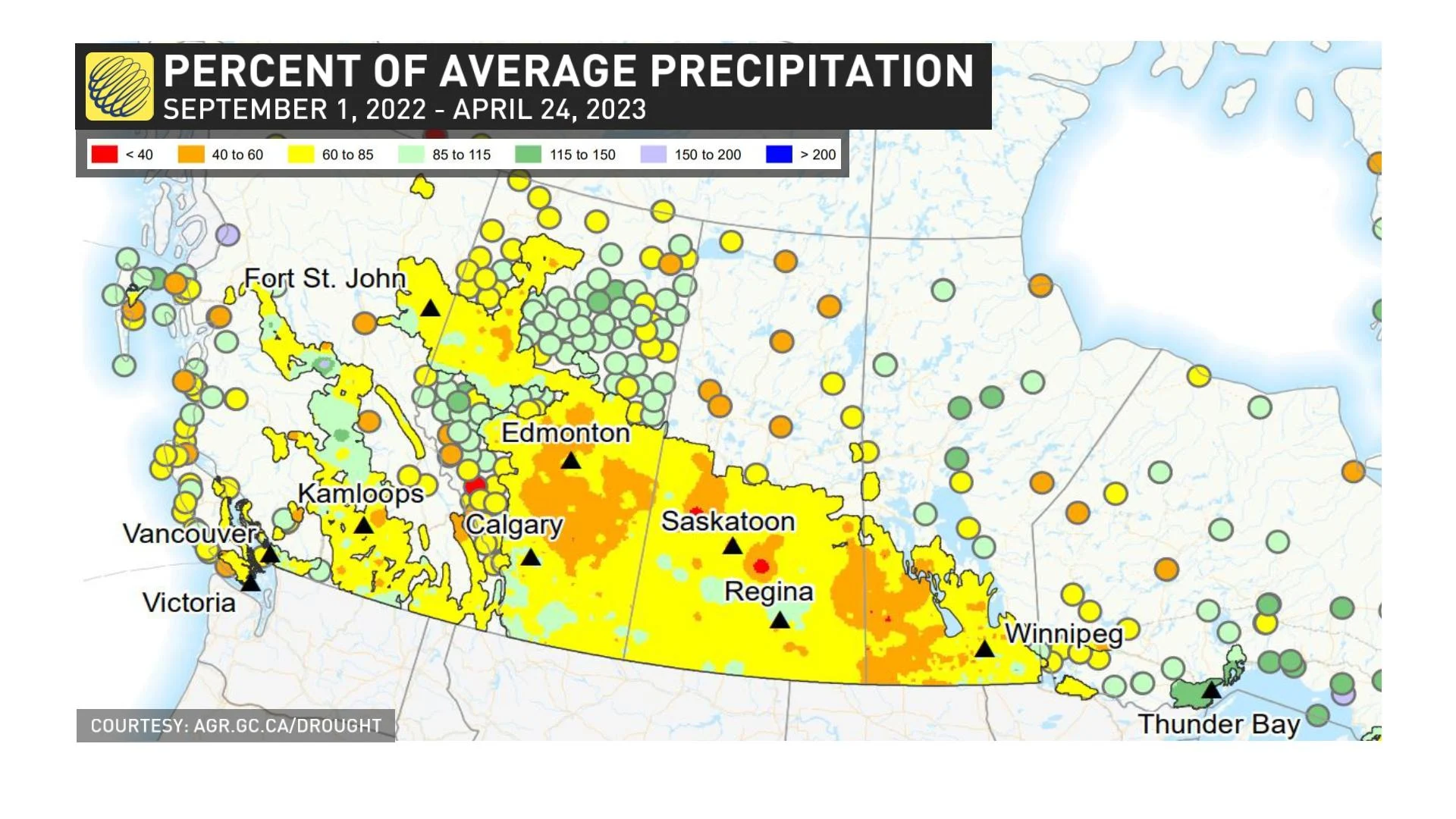 PercentofNormalPrecip WEST April 27 2023