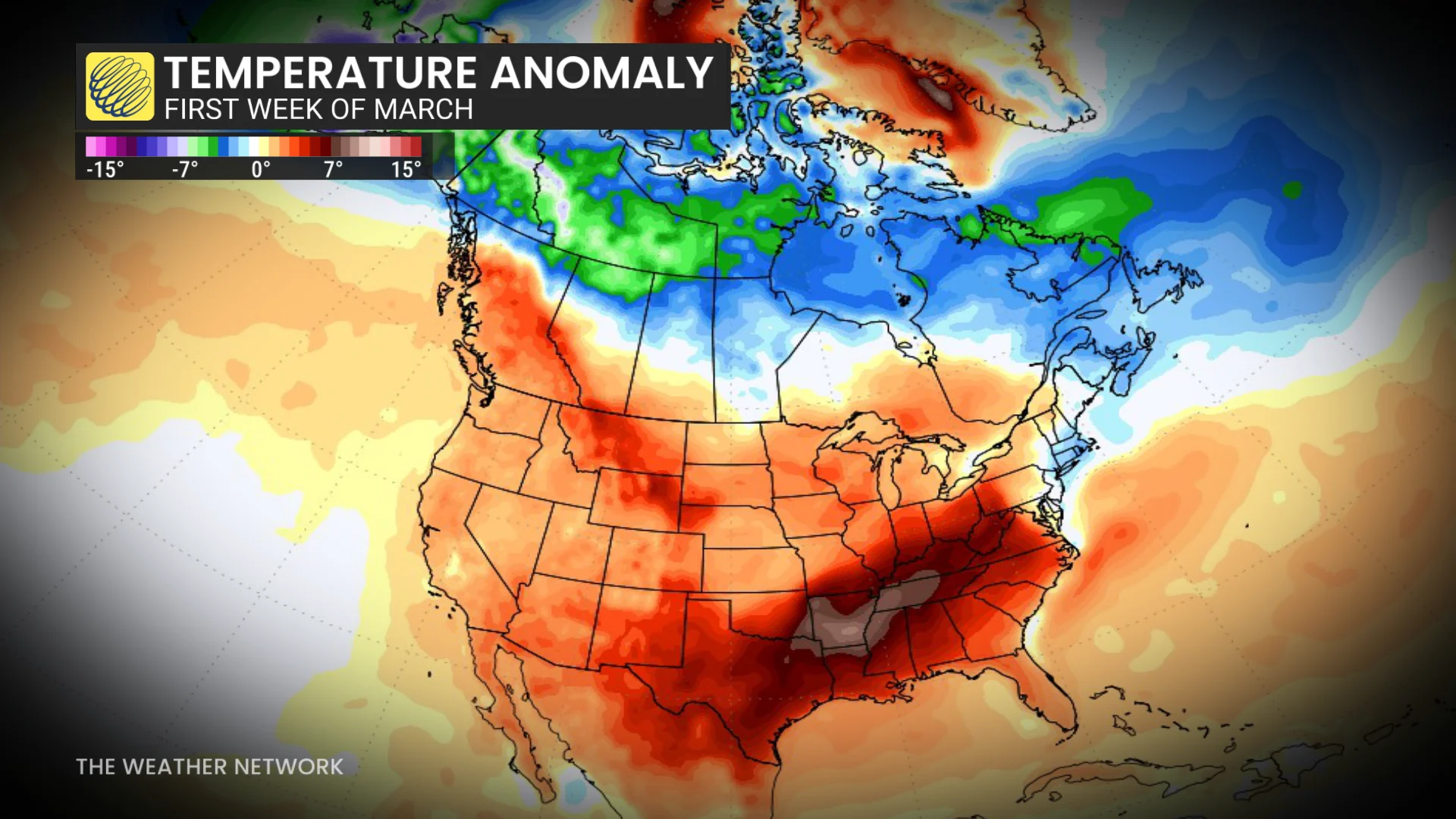 Canada Temperature Anomaly First Week of March