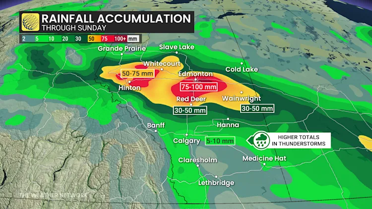 Up to 100 mm: Flood, severe storm risk grows in Alberta with weekend ...