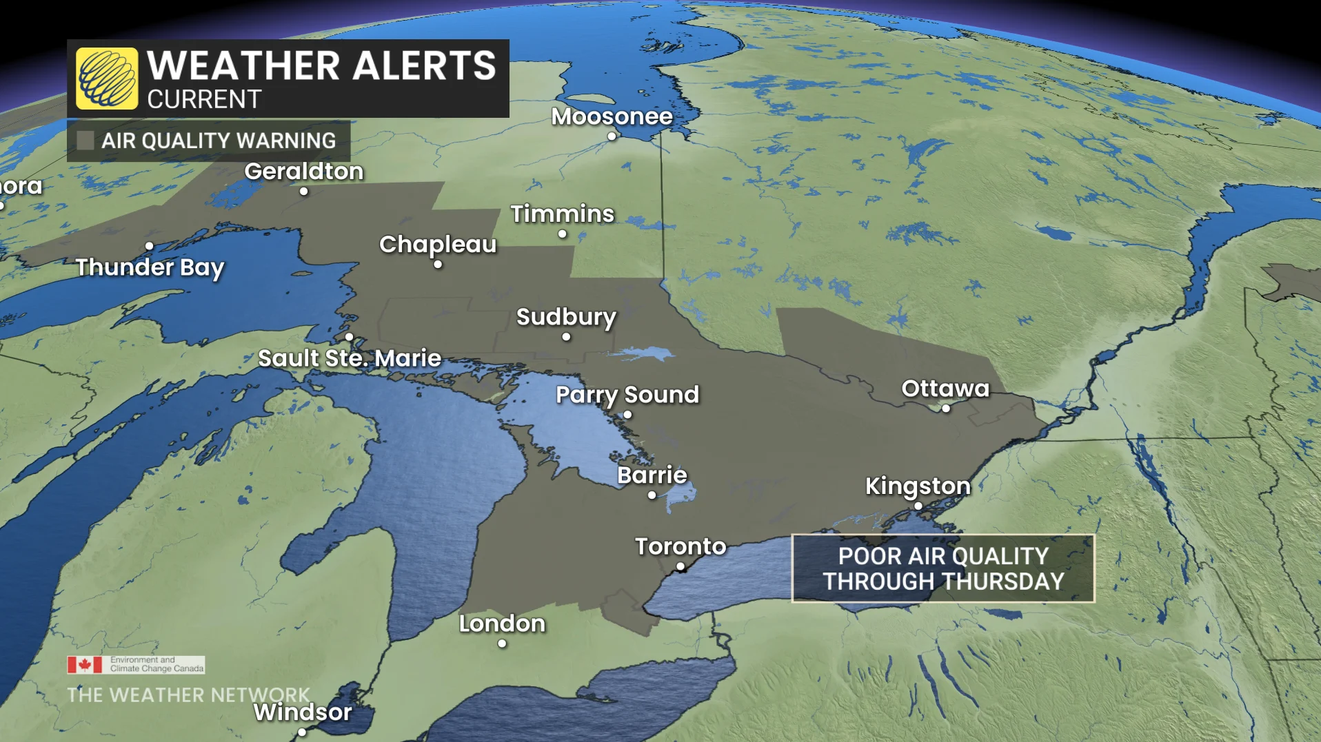 Ontario air quality alerts