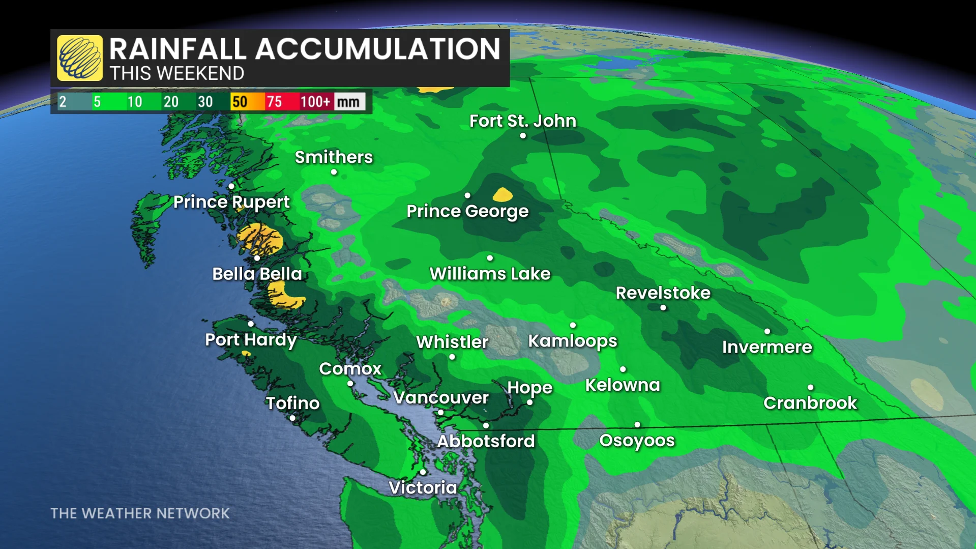 BC Rainfall Outlook This Weekend