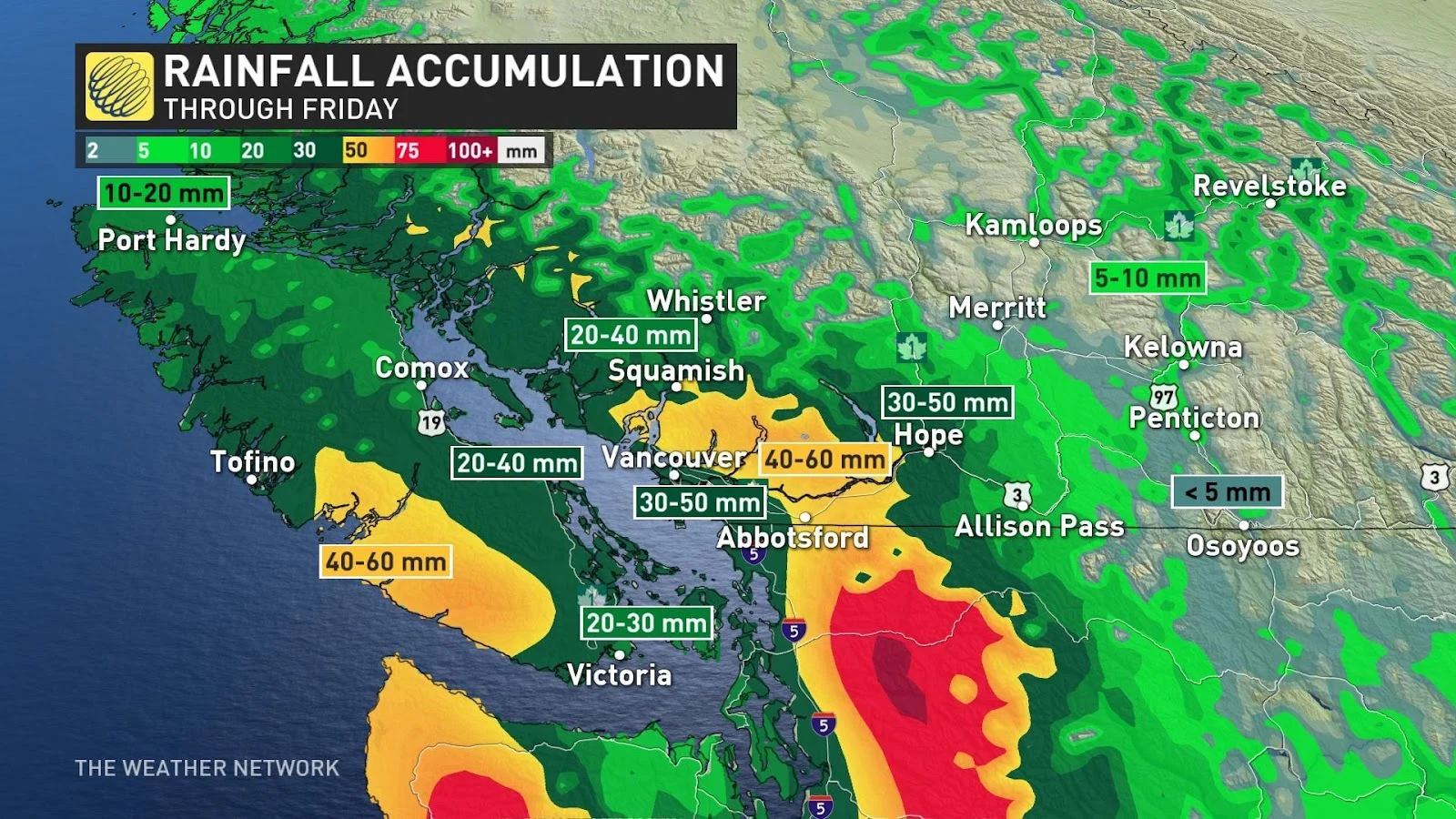 BC rain accumulation Oct 31 2023