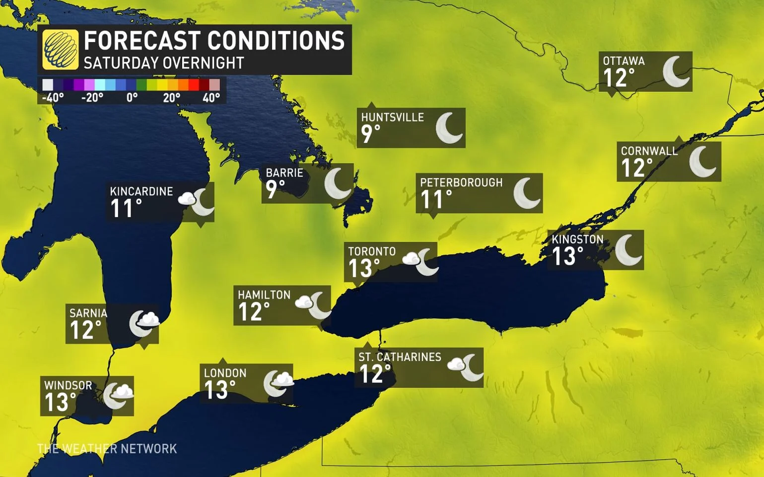 Baron - Southern Ontario Saturday overnight temperatures - June5