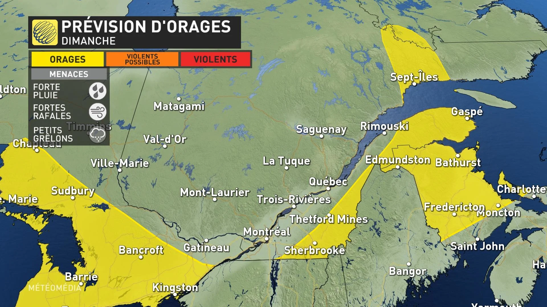 CARTE ORAGE DIMANCHE