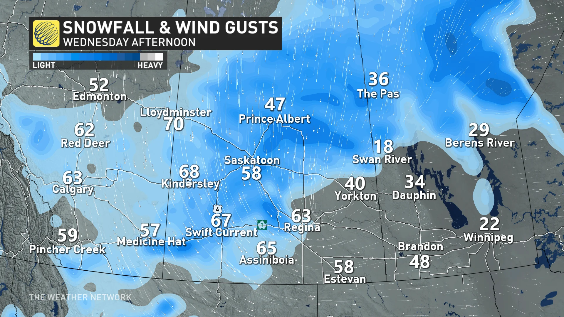 Prairies wind and snow gusts Wednesday (updated April 16)