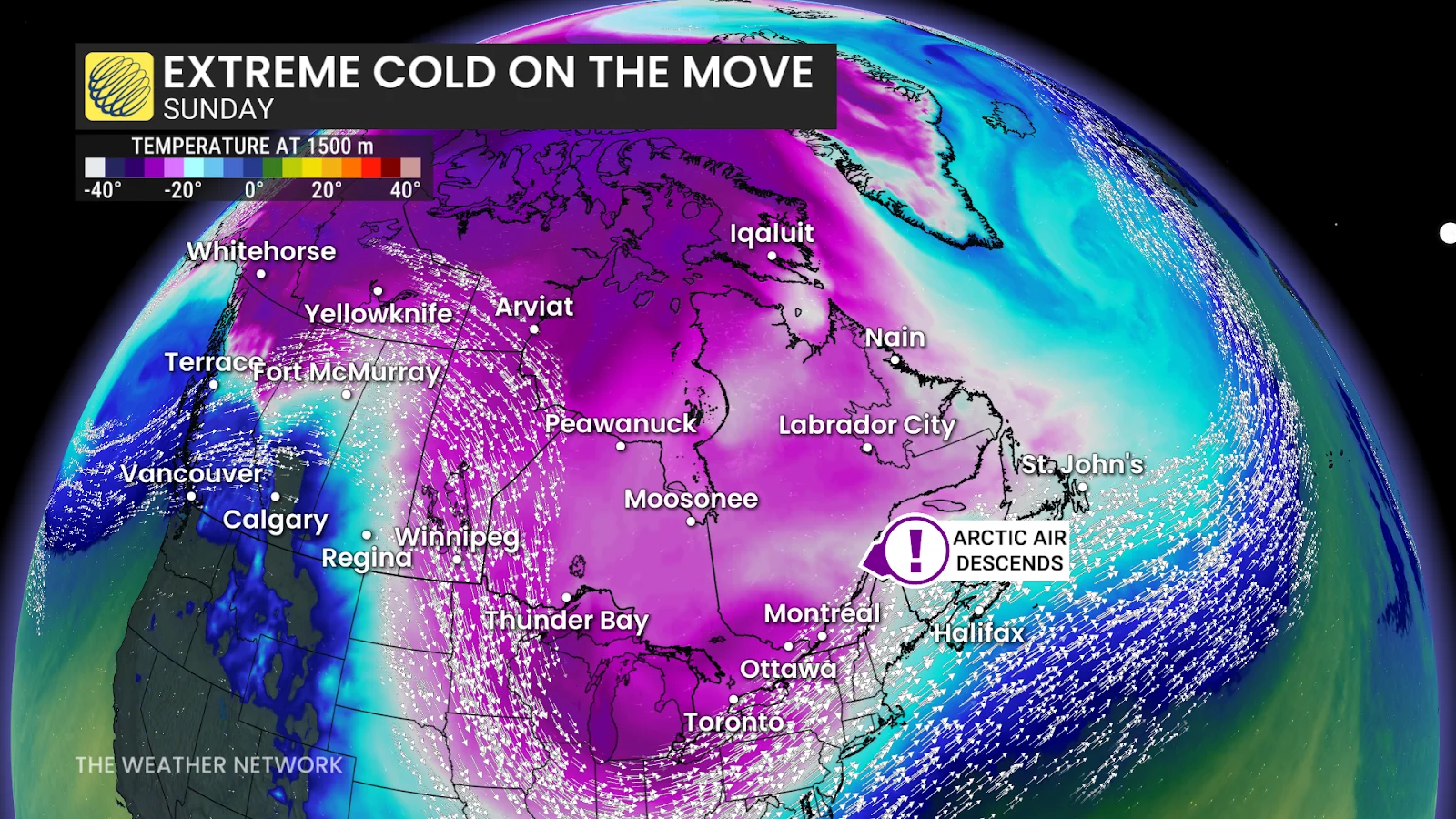 Extreme cold on the move after Canada notches -50C reading - The ...