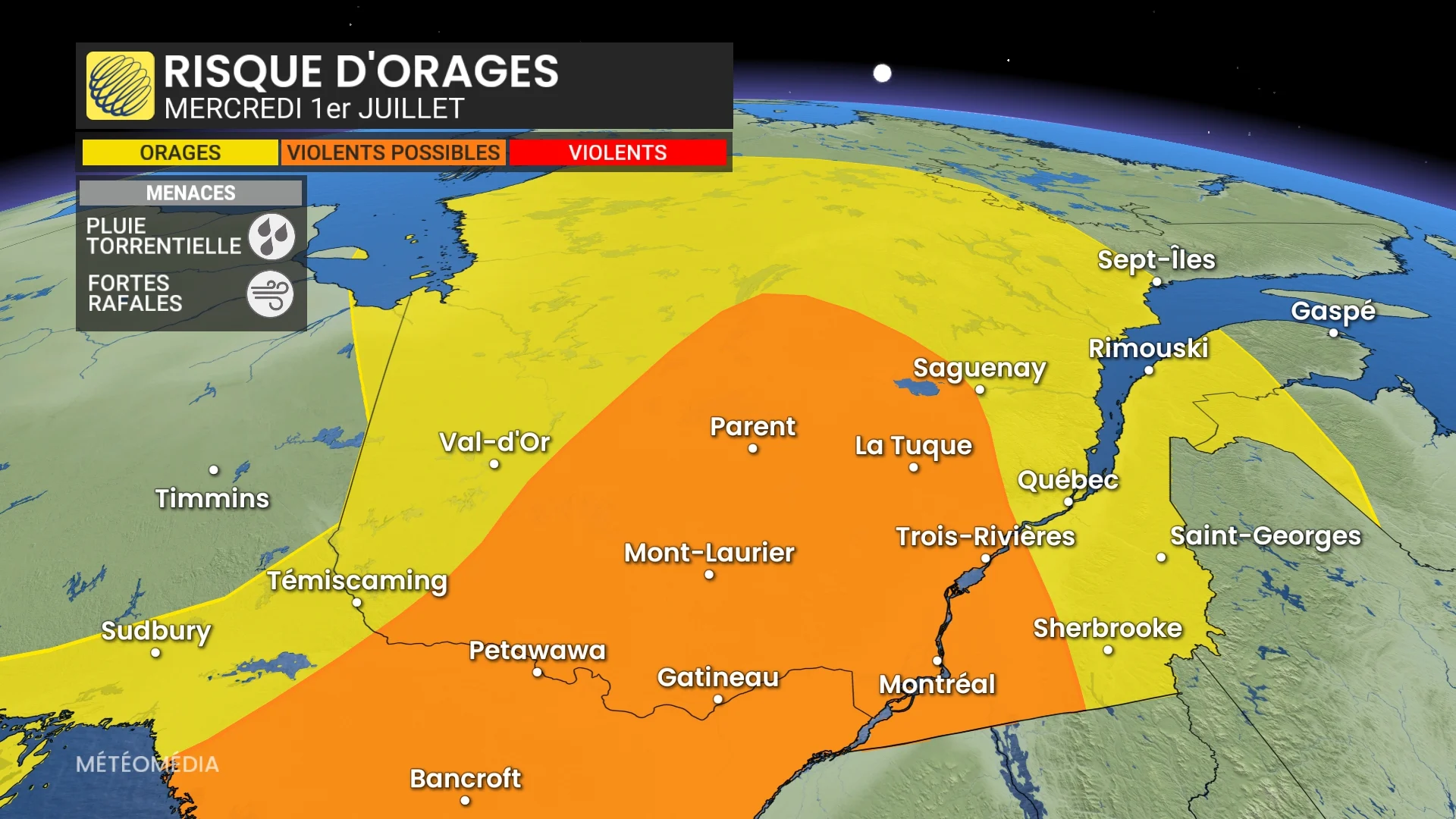 Risque d'orages dans les prochains jours