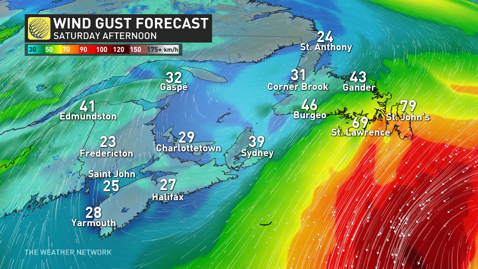 Newfoundland wind gusts