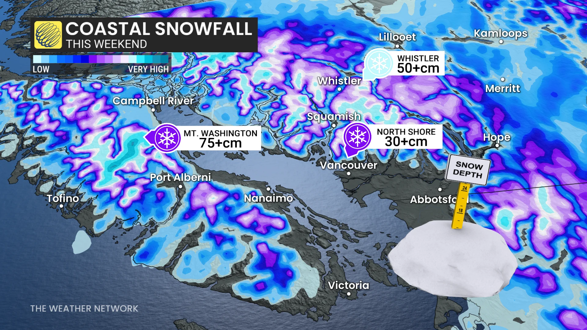 BC Snowfall This Weekend