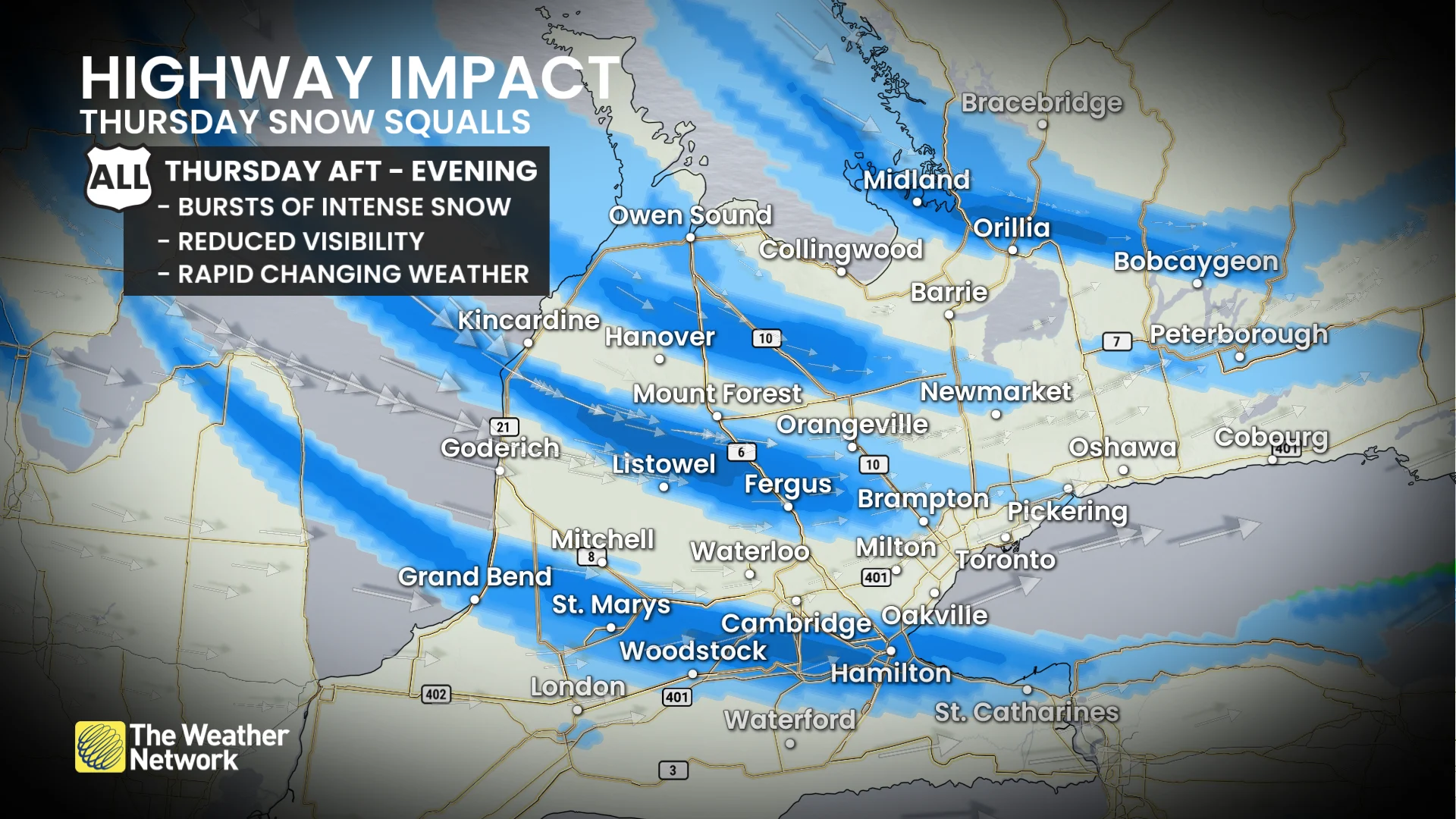 Baron - Southern Ontario squall highway impacts - Nov 26