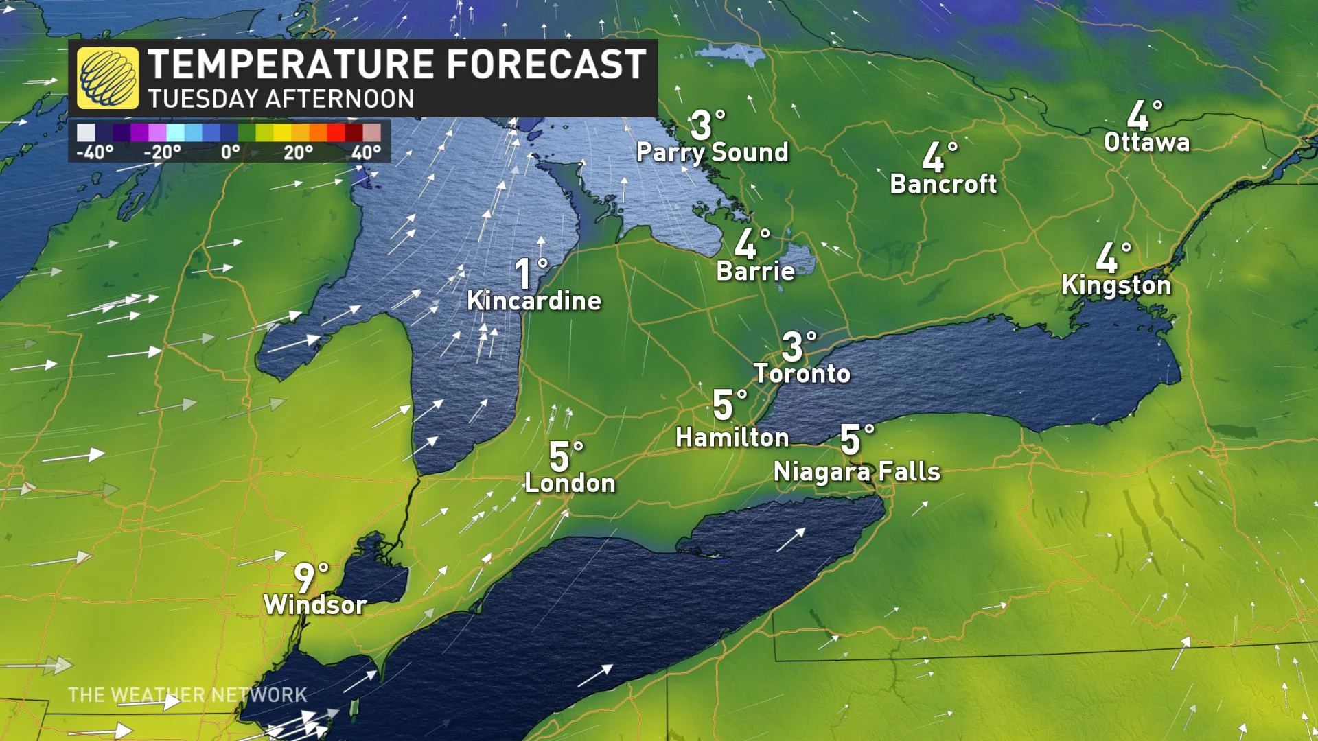 Tuesday temps