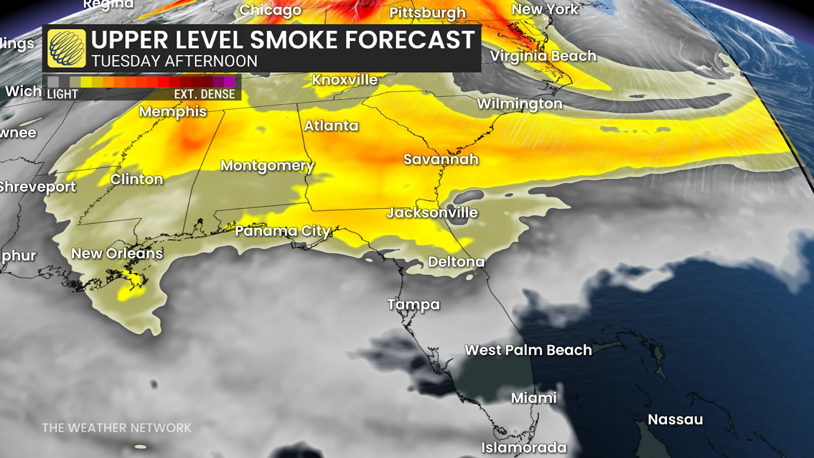 Florida Tuesday afternoon smoke forecast - June 2, 2025