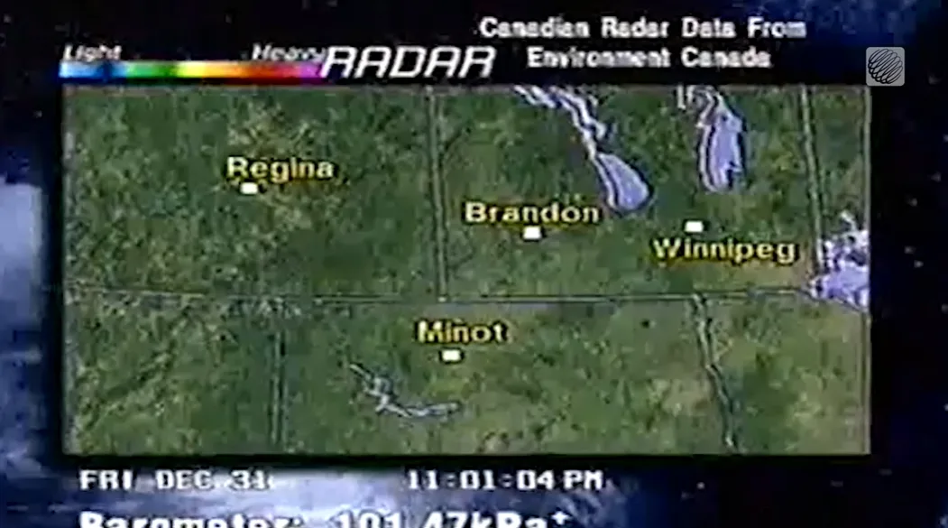 Screenshot of The Weather Network's radar graphic in 1999.