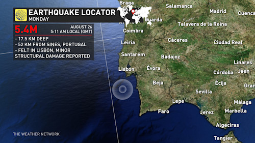 5.4 Magnitude Earthquake Shakes Portugals Coast Rattles Lisbon