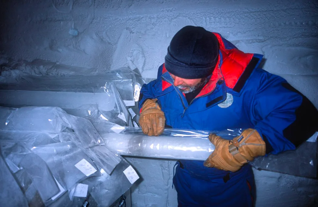 ice core sample antarctica wikimedia commons