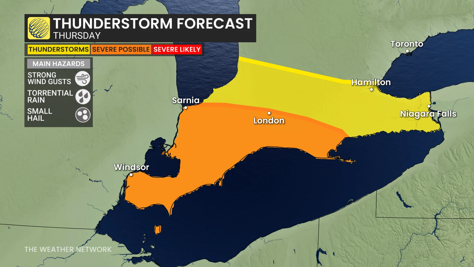 Southern Ontario Thunderstorm Forecast Thursday