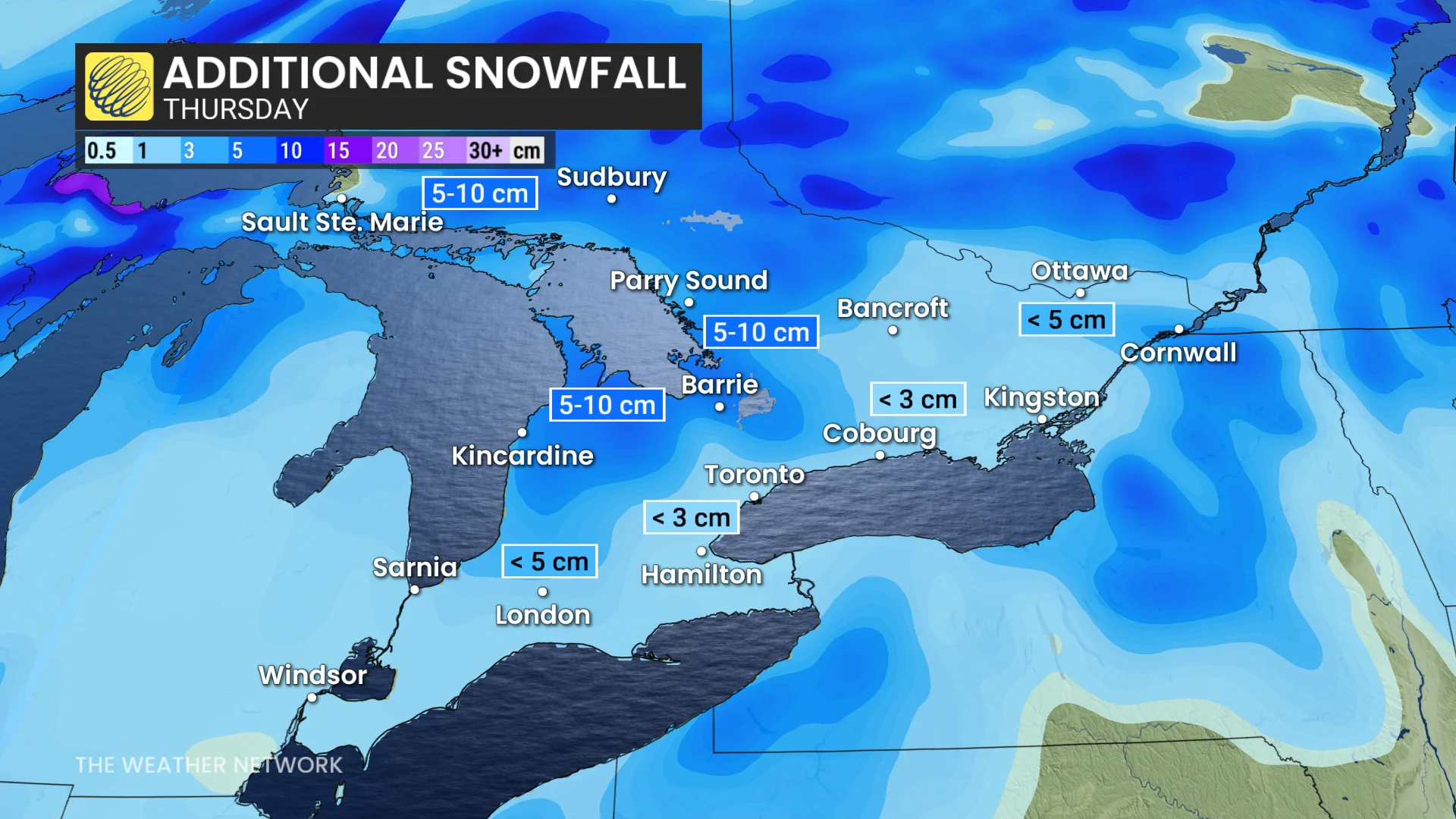 Baron - Ontario snow totals - Mar6