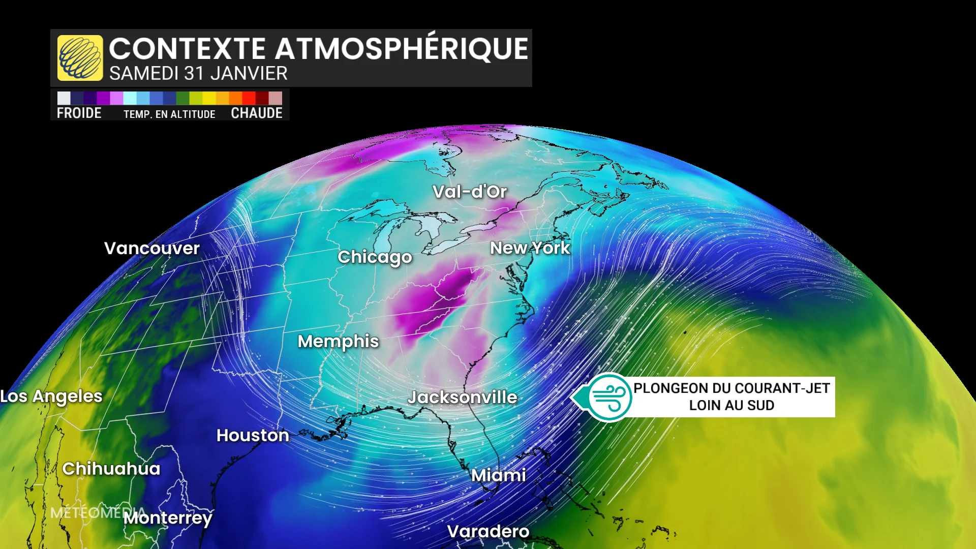 contexte atmospherique air arctique floride