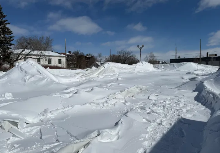 CBC: The Sudbury Indoor Tennis Centre had to deflate its bubble which protects tennis and pickleball courts for year-round play. (Jonathan Migneault/CBC)