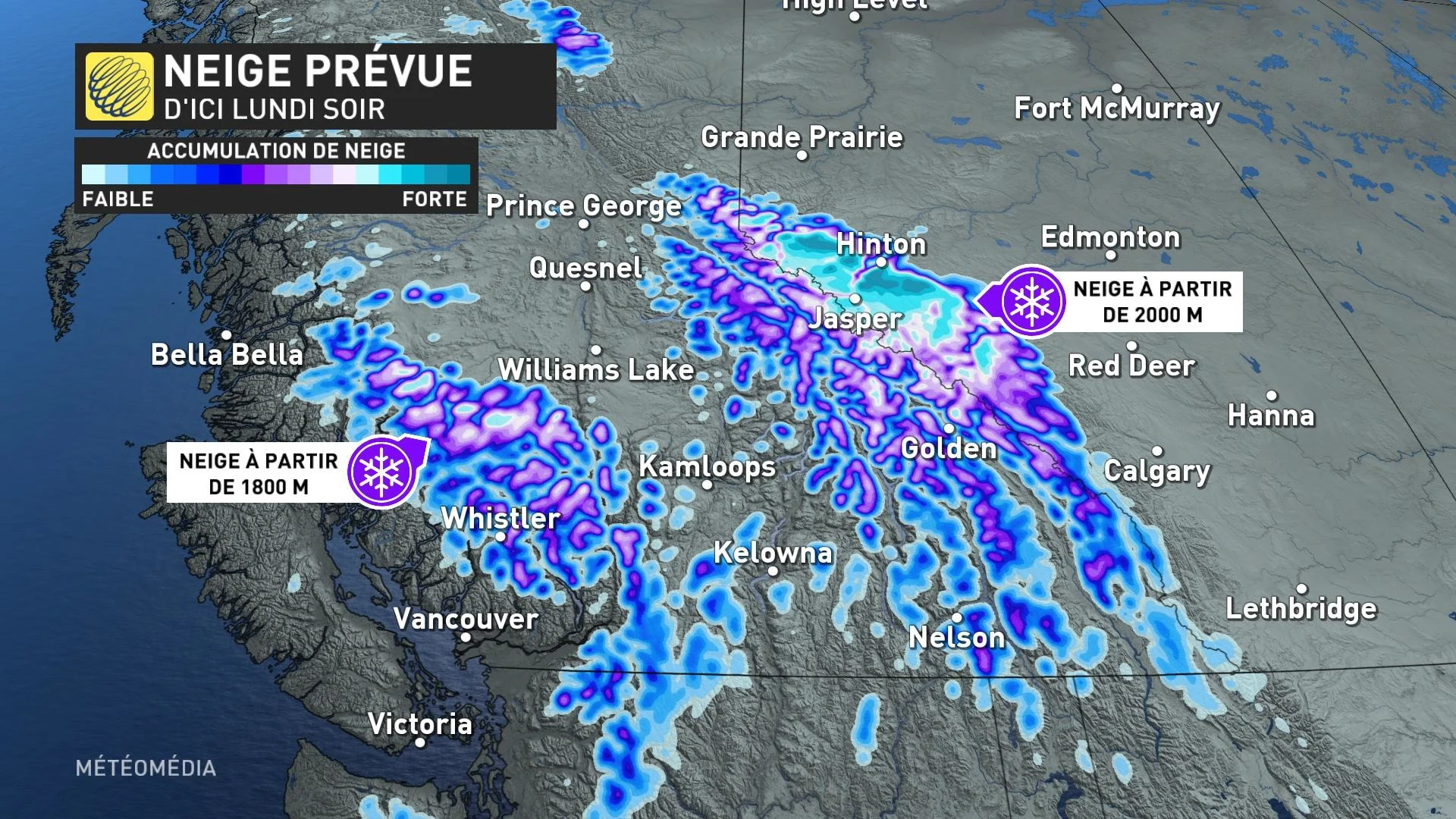 Retour de la neige dans l-ouest canadien - accumultation