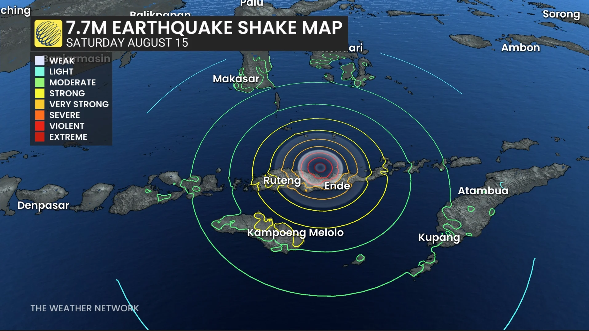Indonesia Earthquake Shakemap August 14 2026
