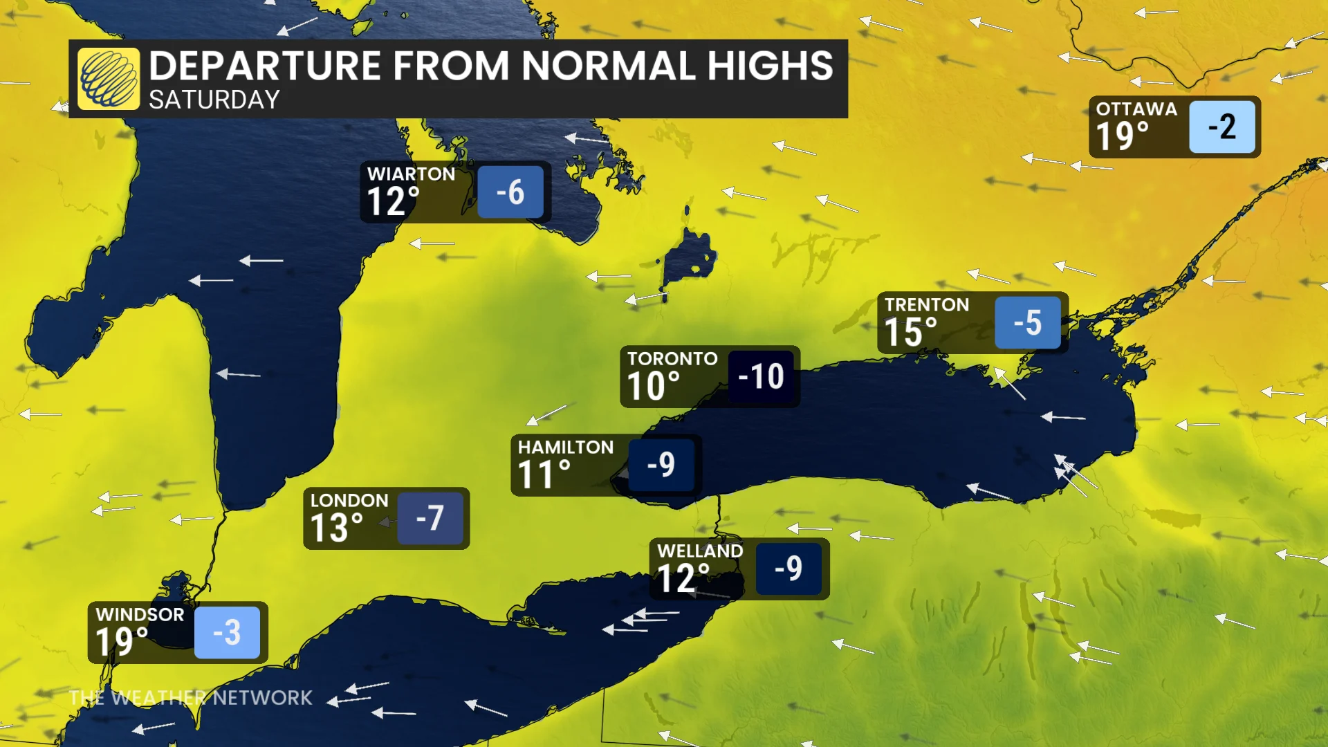 Baron - Ontario Saturday temperatures - May 22