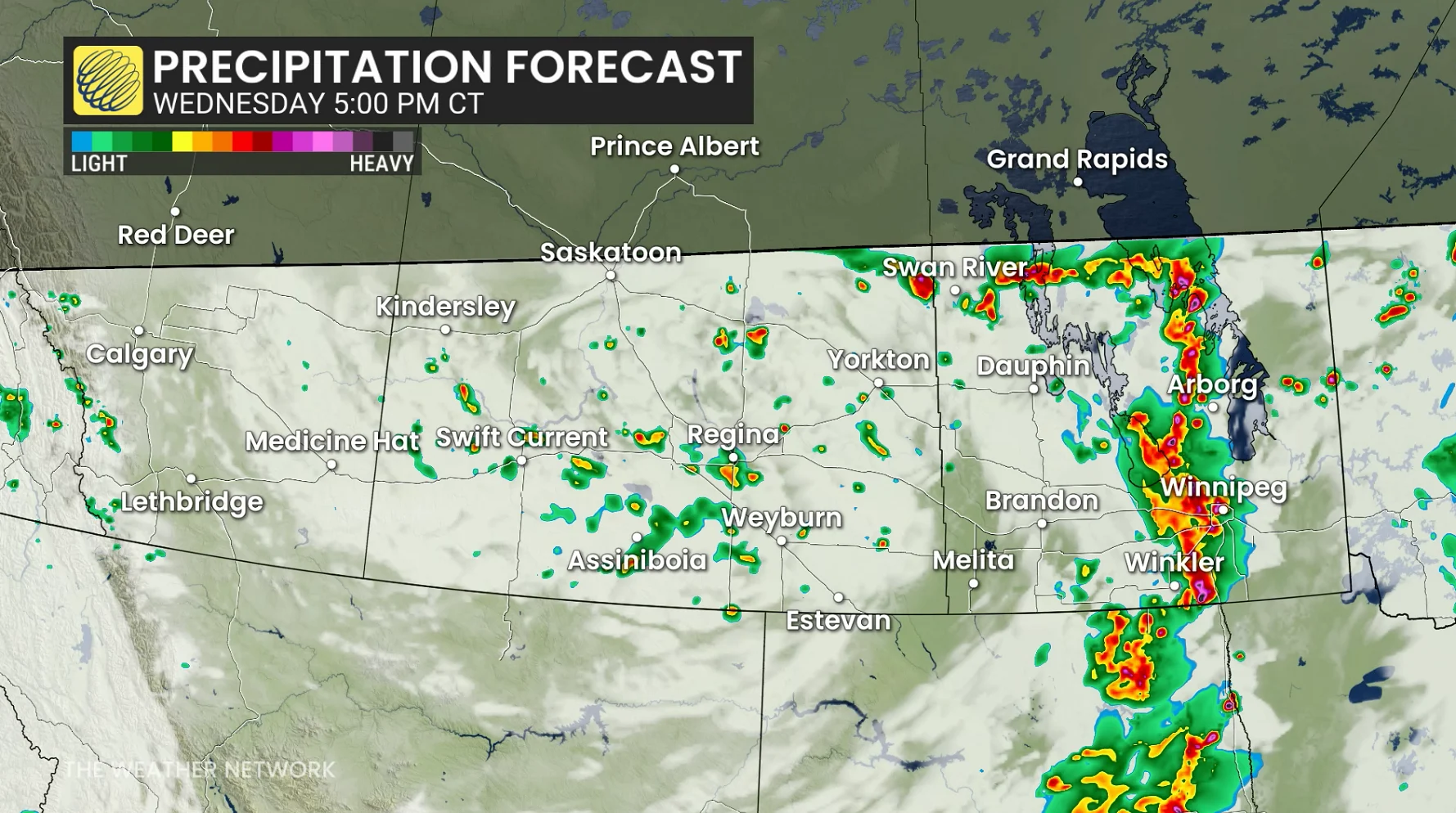 Baron - Manitoba precipitation Wednesday 5 pm - June 3