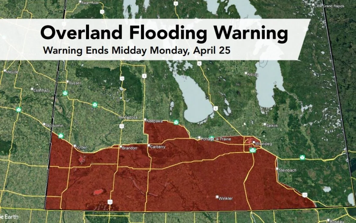 Overland flood warning/Manitoba government